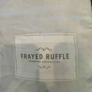 Restoration Hardware baby crib Frayed Ruffle Skirt and bumper  - Gray